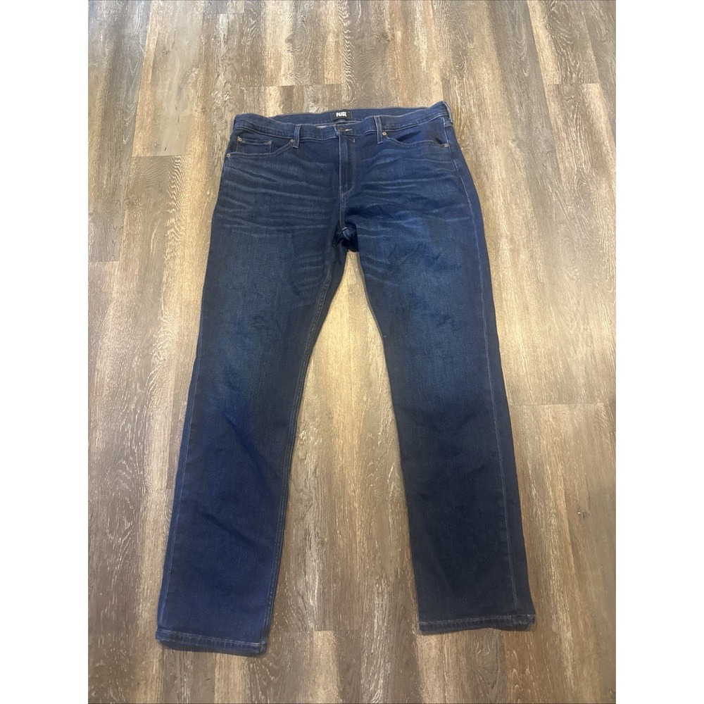 Paige Federal Men Blue Jeans Size 40 Fairchild Dark Wash Slim Straight Stretch